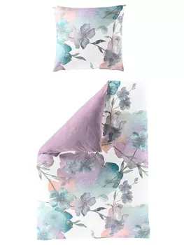 Постельное белье Traumschloss Mako Satin Digitaldruck 5255_70 Blumen Aquarell Optik, красочный