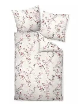 Постельное белье Traumschloss Premium Flanell Blumenzweige, белый