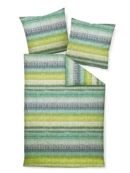 Постельное белье Traumschloss Premium Flanell Steifen grn blau, зеленый