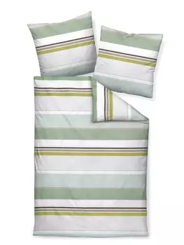 Постельное белье Traumschloss Premium Flanell gestreift, зеленый