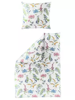 Постельное белье Traumschloss Seersucker 3643_90 pastel bunte Blten und Zweige, белый
