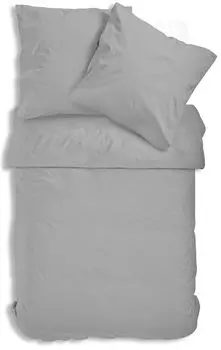 Постельное белье Uni Renforce 135х200 см или 155х220 см хлопок на молнии, цвет: серебро, размер: 2 шт. 155х220 см One-Home, черный