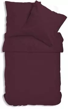 Постельное белье Uni Renforce 135х200 см или 155х220 см хлопок на молнии, цвет: бордовый, размер: 2 шт. 155х220 см One-Home, коричневый