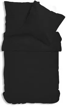 Постельное белье Uni Renforce 135х200 см или 155х220 см хлопок на молнии, цвет: черный, размер: 2 шт. 155х220 см One-Home