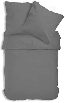Постельное белье Uni Renforce 135х200 см или 155х220 см хлопок на молнии, цвет: серый, размер: 2 шт. 135х200 см One-Home