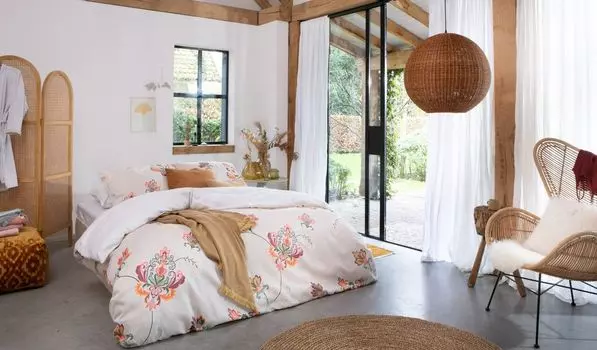 Постельное белье Walra Graceful Flowers Sand - 200x220 см, белый