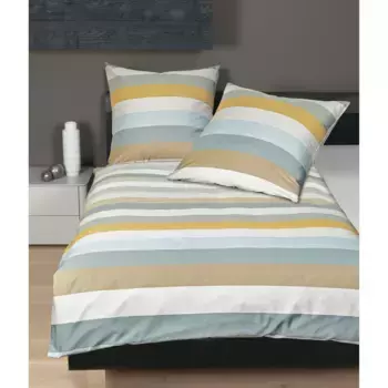 Постельное белье «Жанин» J. Д. 87080", на молнии Janine, цвет dampfblau/senfgold/meeresdunst