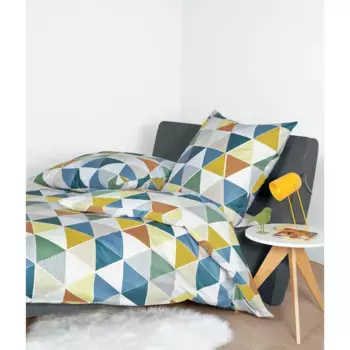 Постельное белье «Жанин» J. D. 87071", постельное белье качества Mako Satin, постельное белье с рисунком Janine, желтый/синий/зеленый