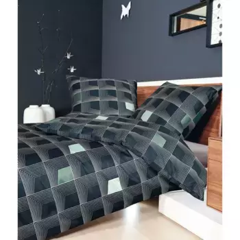 Постельное белье «Жанин» J. Д. 87076", на молнии Janine, цвет nachtschattenblau/gletscherminze