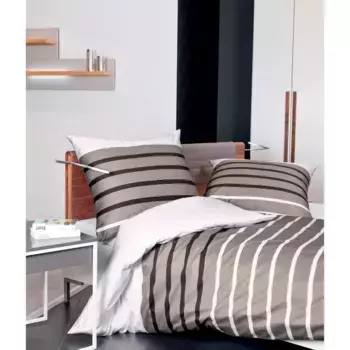 Постельное белье Жанин «Мако-Сатин 87017» Janine, серо-коричневый/коричневый