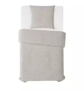 Постельное белье зимнее флисовое кашемировое на ощупь однотонное двустороннее теплое 2 шт. 135х200 на молнии цвет ШНУР/БЕЖЕВЫЙ MB Warenhandel24