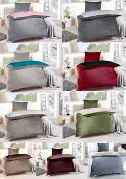 Постельное белье зимнее флисовое кашемировое прикосновение уни двустороннее теплое 2 шт. 135х200 на молнии цвет серебро/роза MB Warenhandel24