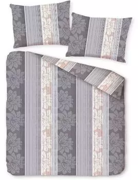 Постельное белье зимнее пушистый флис термофлис теплое 2 шт. на молнии 135х200 + 80х80 см дизайн: цветочный MB Warenhandel24