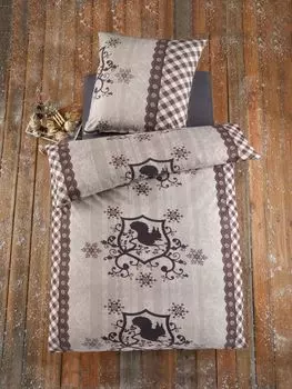 Постельное белье зимнее пушистый флис термофлис теплое 2 шт. на молнии 135х200 + 80х80 см дизайн: Skippy MB MB Warenhandel24