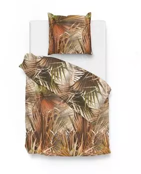 Постельное белье Zo!Home Renforce Aliotti с пальмовыми листьями коричневое 135х200 см + 80х80 см