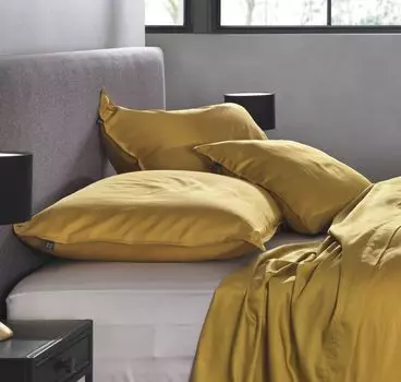 Постельное белье Zo!Home Satinado 1 постельное белье 240х220см с 2 подушками 60х70см 100% хлопок мако сатин охра золото HNL Living