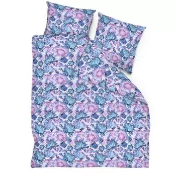 Постельный комплект Amilian, постельное белье 155х200 см, включая пододеяльник 155 х 200 см и 2 наволочки 80х80 см с застежкой-конвертом летом и зимой., фиолетовый