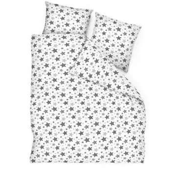 Постельный комплект Amilian, постельное белье 155х200 см, включая пододеяльник 155 х 200 см и 2 наволочки 80х80 см с застежкой-конвертом летом и зимой., серый