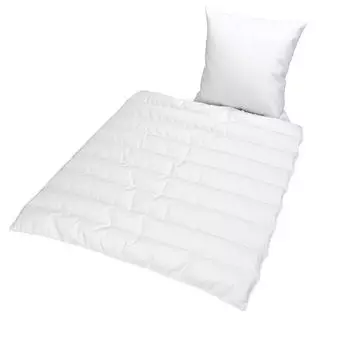 Постельный комплект из микрофибры, 2 предмета JEKATEX - подушка 155х220 см, всесезонное одеяло и подушка 40х80 см, белый