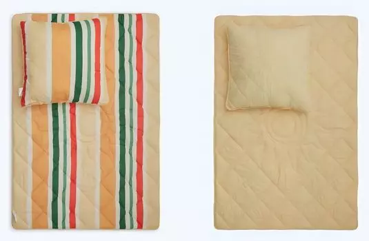 Постельный комплект премиум стеганое покрывало 2x 135x200 и подушки 2x 80x80 см CN 4 шт. в полоску MB Warenhandel24