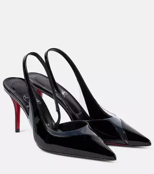 Posticha 80 туфли-лодочки на ремешке из кожи и ПВХ Christian Louboutin, черный