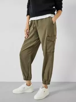 Постиранные брюки карго HUSH, хаки