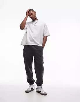 Постиранные свободные джоггеры черного цвета Topman