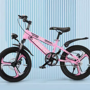 Постоянный детский горный велосипед, 22-дюймовое модернизированное розовое интегрированное колесо + односкоростной + амортизация + двойной дисковый тормоз HJ FOREVER