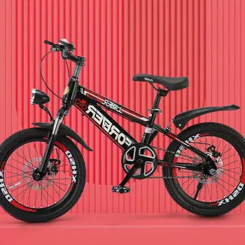 Постоянный детский горный велосипед с улучшенными красными колесами 22 дюйма + односкоростной + амортизация + двойной дисковый тормоз HJ FOREVER