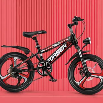 Постоянный детский велосипед для горного велосипеда, улучшенное красное интегрированное колесо + трансмиссия + амортизация + двойной дисковый тормоз 22 дюйма HJ FOREVER