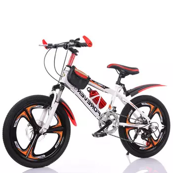 Постоянный студенческий горный велосипед для мужчин и женщин, 20-дюймовое интегрированное колесо с белой хризантемой + передние и задние дисковые тормоза + регулируемая скорость HJ FOREVER