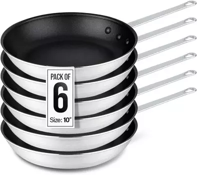 Посуда для ресторанов Met Lux 10-дюймовые сковороды Restaurantware, Silver