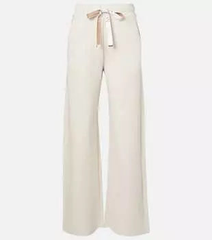 Потенца утеплённые спортивные брюки из хлопковой смеси S Max Mara, Winter White