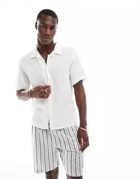 Потертая – Белая фактурная рубашка