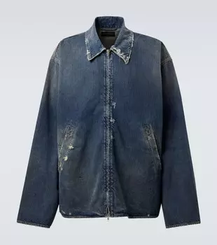 Потертая джинсовая куртка Balenciaga, синий