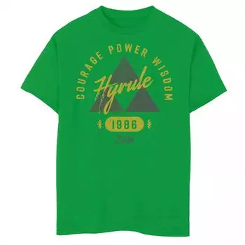 Потертая футболка Triforce 1986 года для мальчиков 8–20 лет The Legend Of Zelda "Courage Power Wisdom Hyrule" Licensed Character
