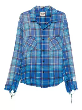 Потертая клетчатая рубашка GALLERY DEPT., синий