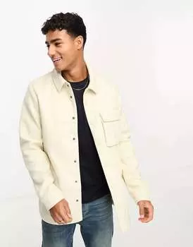 Потертая куртка из искусственной шерсти кремового цвета Threadbare