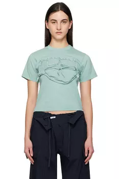 Потертая облегающая футболка Ottolinger, синий