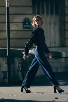 Потертая рубашка ZARA, черный