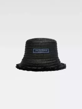 Потертая шляпа из рафии Ле Боб Бачино Jacquemus, черный
