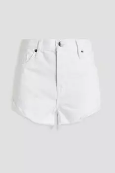 Потертые джинсовые шорты FRAME, белый
