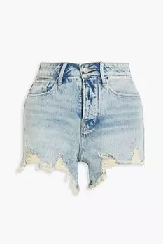 Потертые джинсовые шорты GOOD AMERICAN, синий