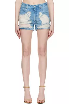 Потертые джинсовые шорты Mm6 Maison Margiela, синий