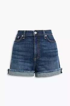 Потертые джинсовые шорты RAG & BONE, синий