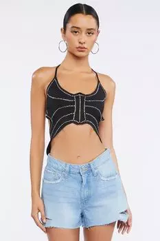 Потертые джинсовые шорты с потертостями Forever 21, деним