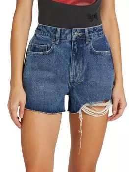 Потертые джинсовые шорты с высокой талией Ksubi Denim