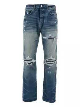 Потертые джинсы с пятью карманами AMIRI, синий