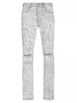 Потертые джинсы с пятью карманами Chitch Kollage Ksubi, цвет denim