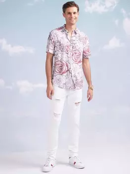 Потертые джинсы скинни Avalon Modern Guess Factory, цвет White Wash Destory